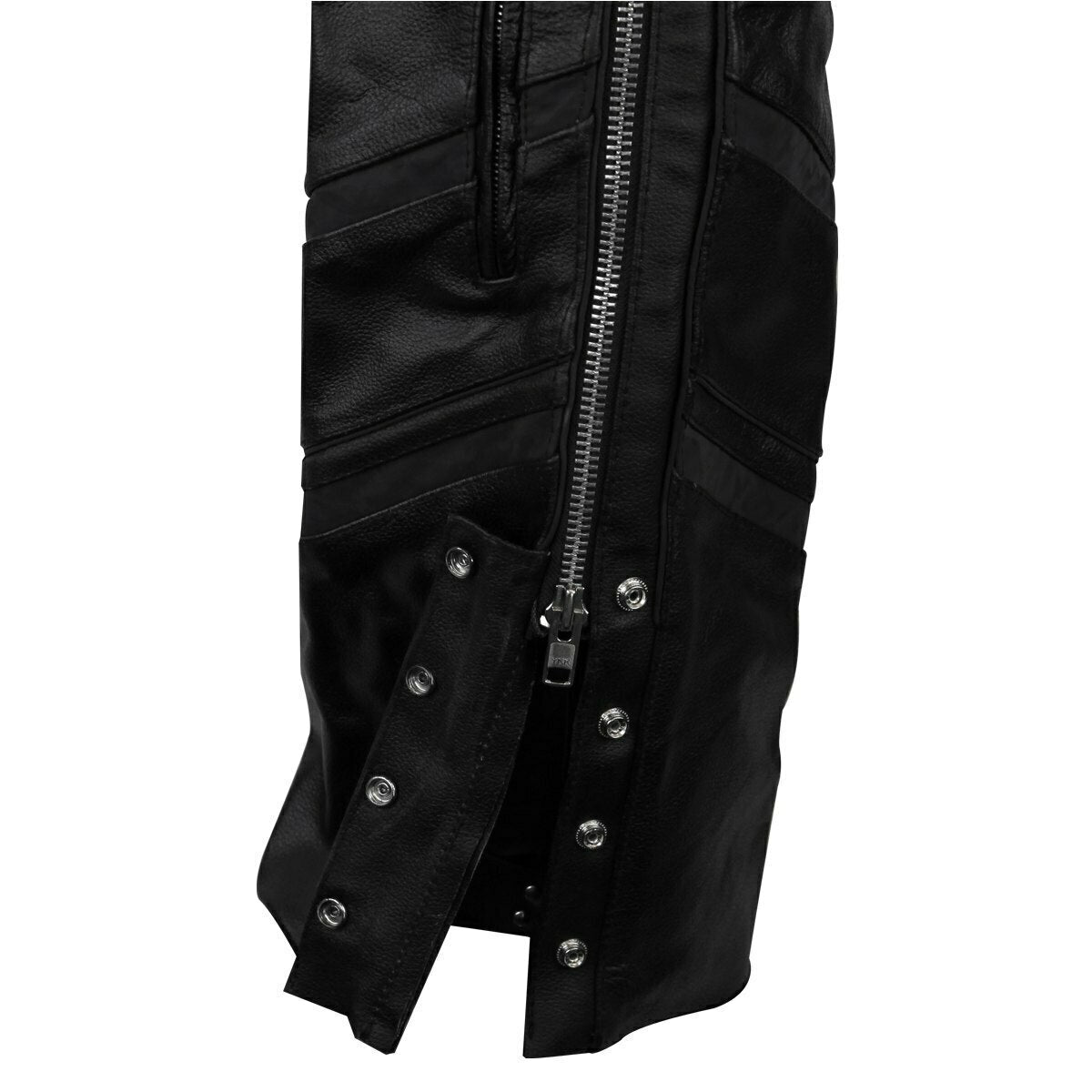 Unisex Black Reflective Vance Leather and Vented Premium Cowhide Leather thumbnail