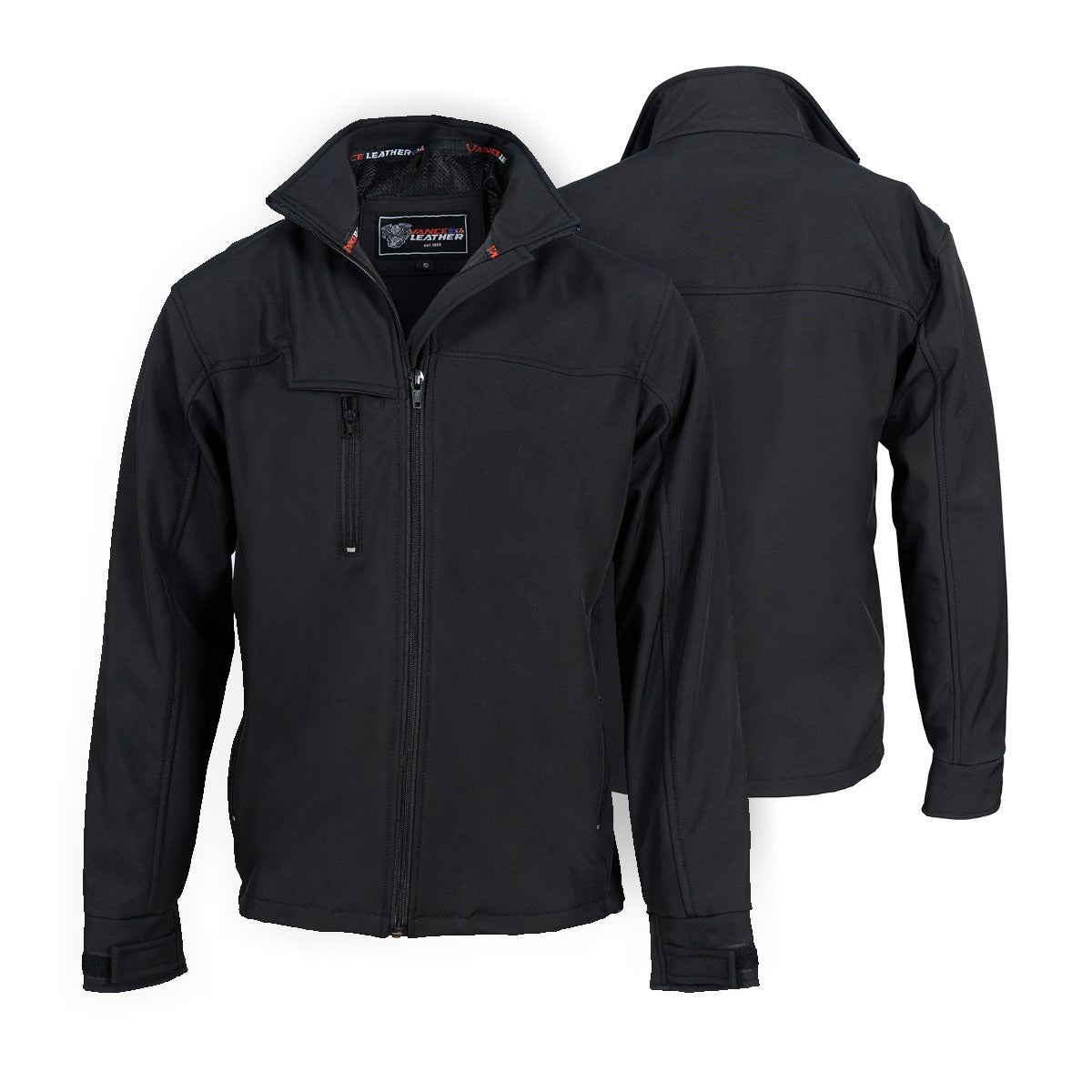 Black Waterproof Lightweight Zipper Front Soft Shell Jacket Made of Durable thumbnail