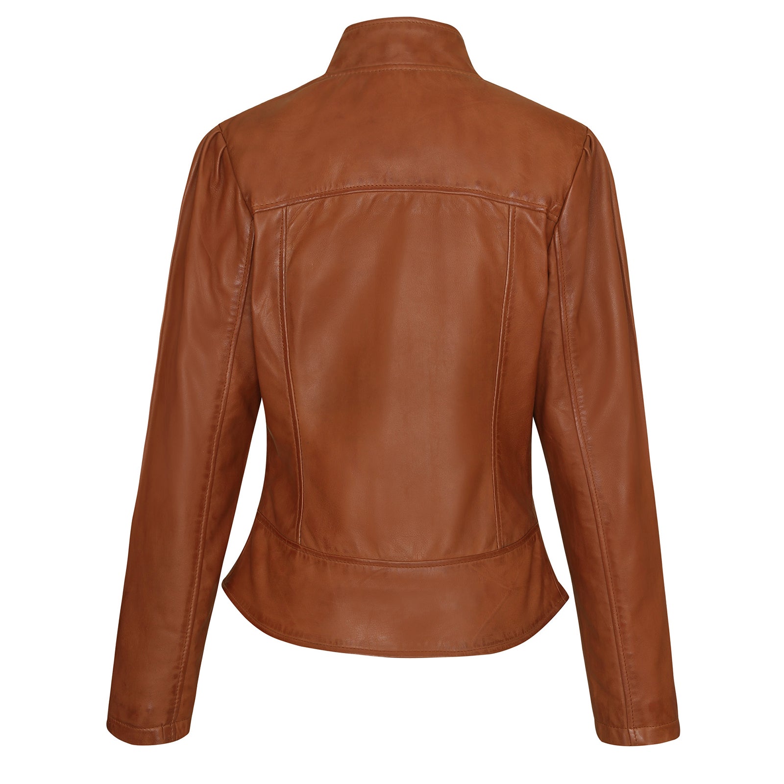 Vance Leathers' Ladies Leathers\' Premium Soft Lightweight Brown Fitted Leather Jacket thumbnail