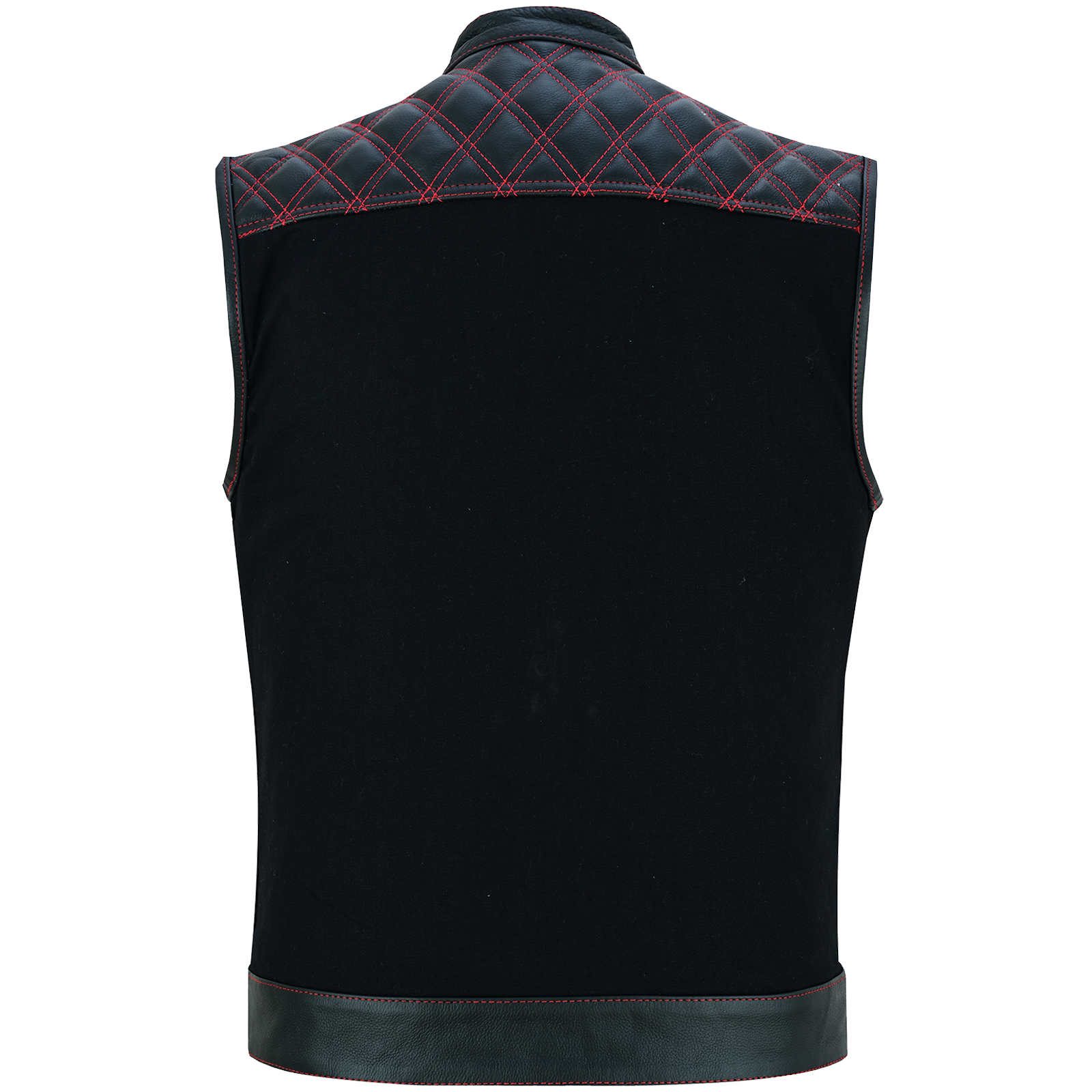Men's Denim High Quality This black SOA club vest is made of denim and premium cowhide thumbnail