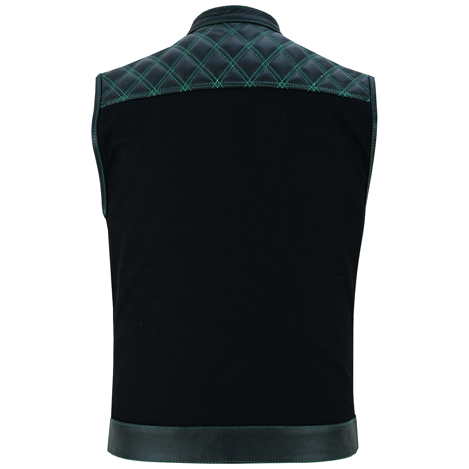 Men's Denim High Quality This black SOA club vest is made of denim and premium cowhide thumbnail