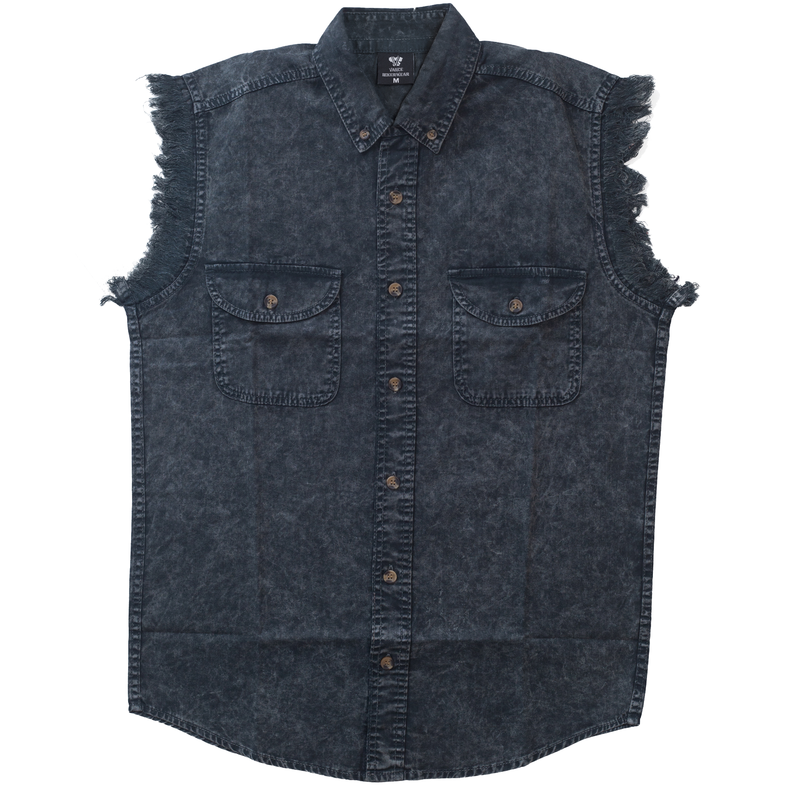 Mens Cutoffs Charcoal Introducing the ultimate Biker Cut-Off Sleeveless Shirt in Acid Wash thumbnail