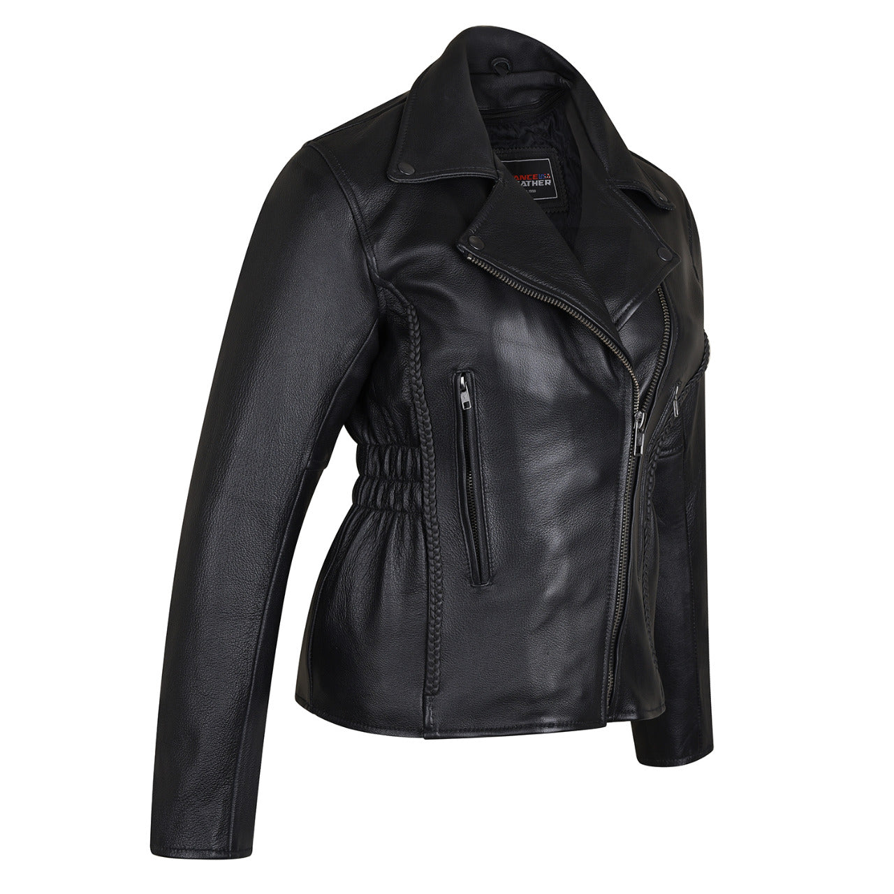 Vance Leather Ladies Standard Leather This Braid Stud Jacket. Fully lined  it also has a quilted thumbnail