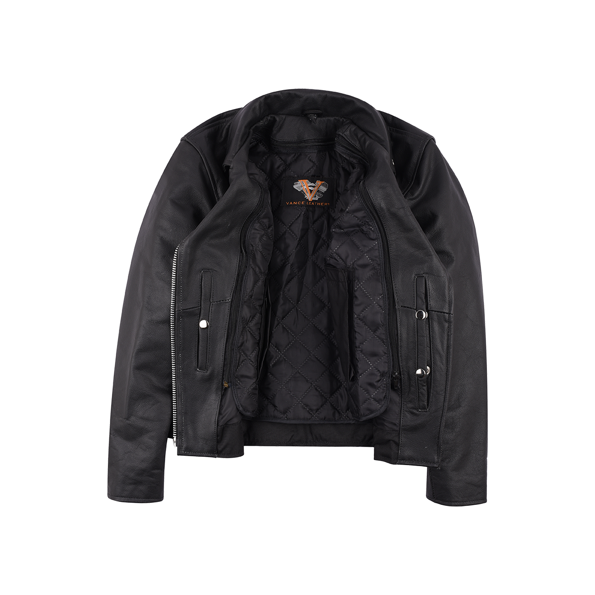 Vance Leather Ladies Standard Leather This Braid Stud Jacket. Fully lined  it also has a quilted thumbnail