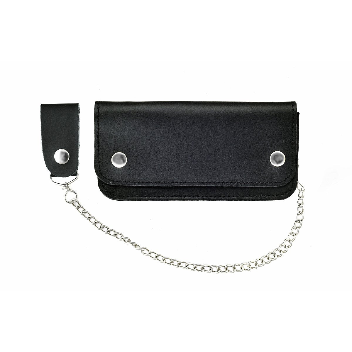 Men's Bifold Biker Features: Wallet comes in flame design split leather or embossed leather ID thumbnail