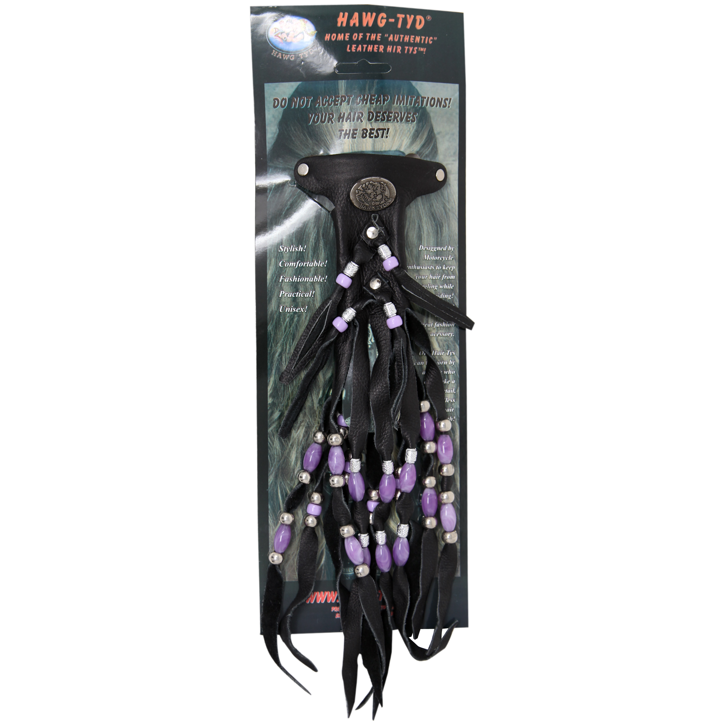 "Hawg Tyd" The Leather Hair Tubes by Hawg-Tyd Ponytail holder Beard holded se Hair thumbnail