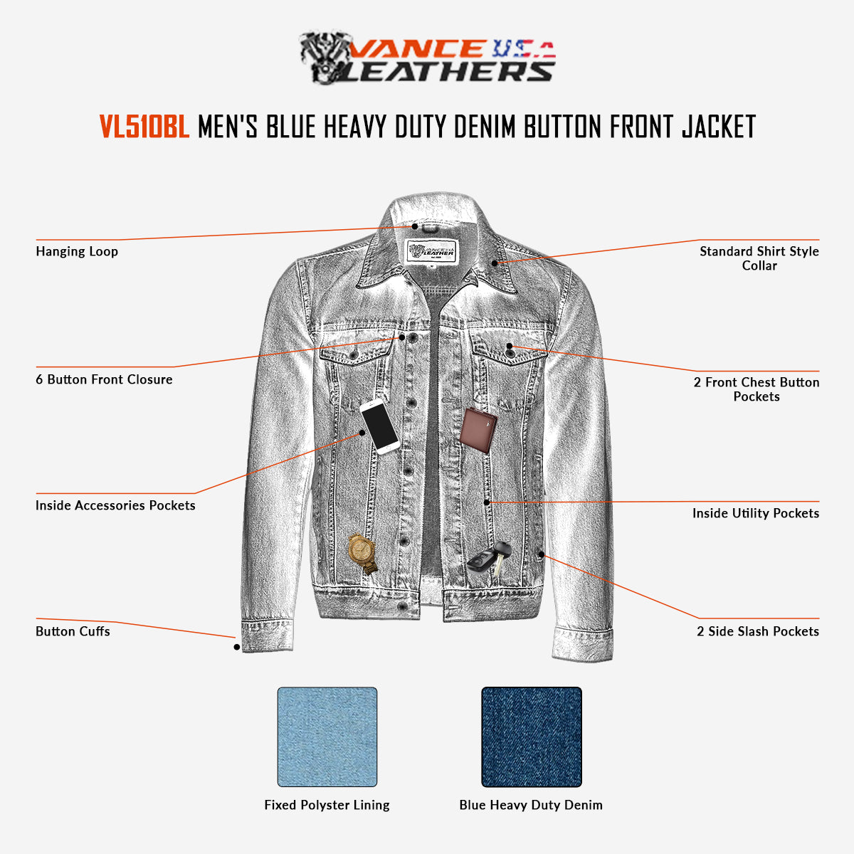 Men's Blue Heavy Your road adventures deserve a jacket as tough as you discover our thumbnail