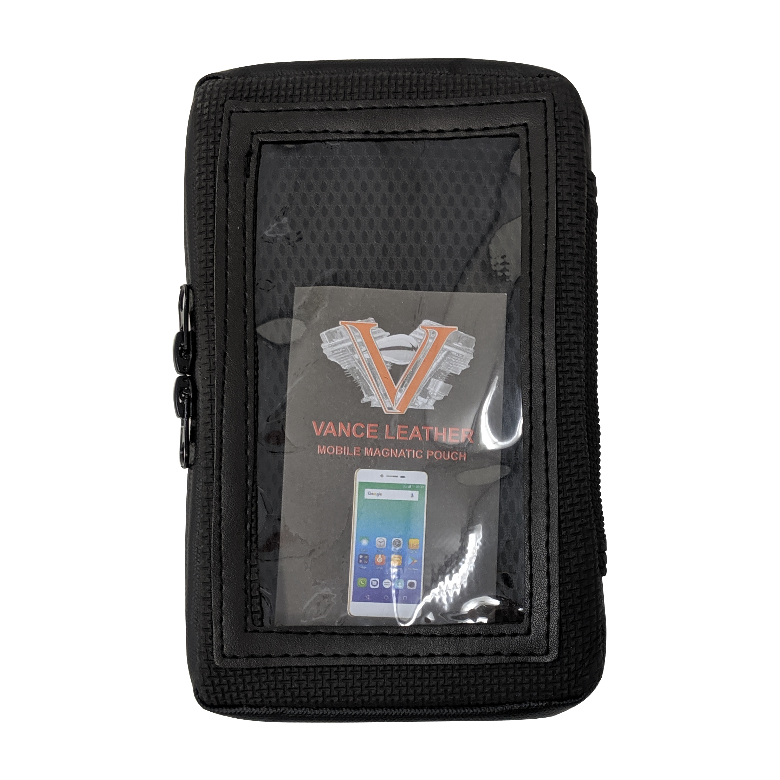 Motorcycle Magnetic Cell cell phone or GPS holder Clear plastic window that allows interaction thumbnail