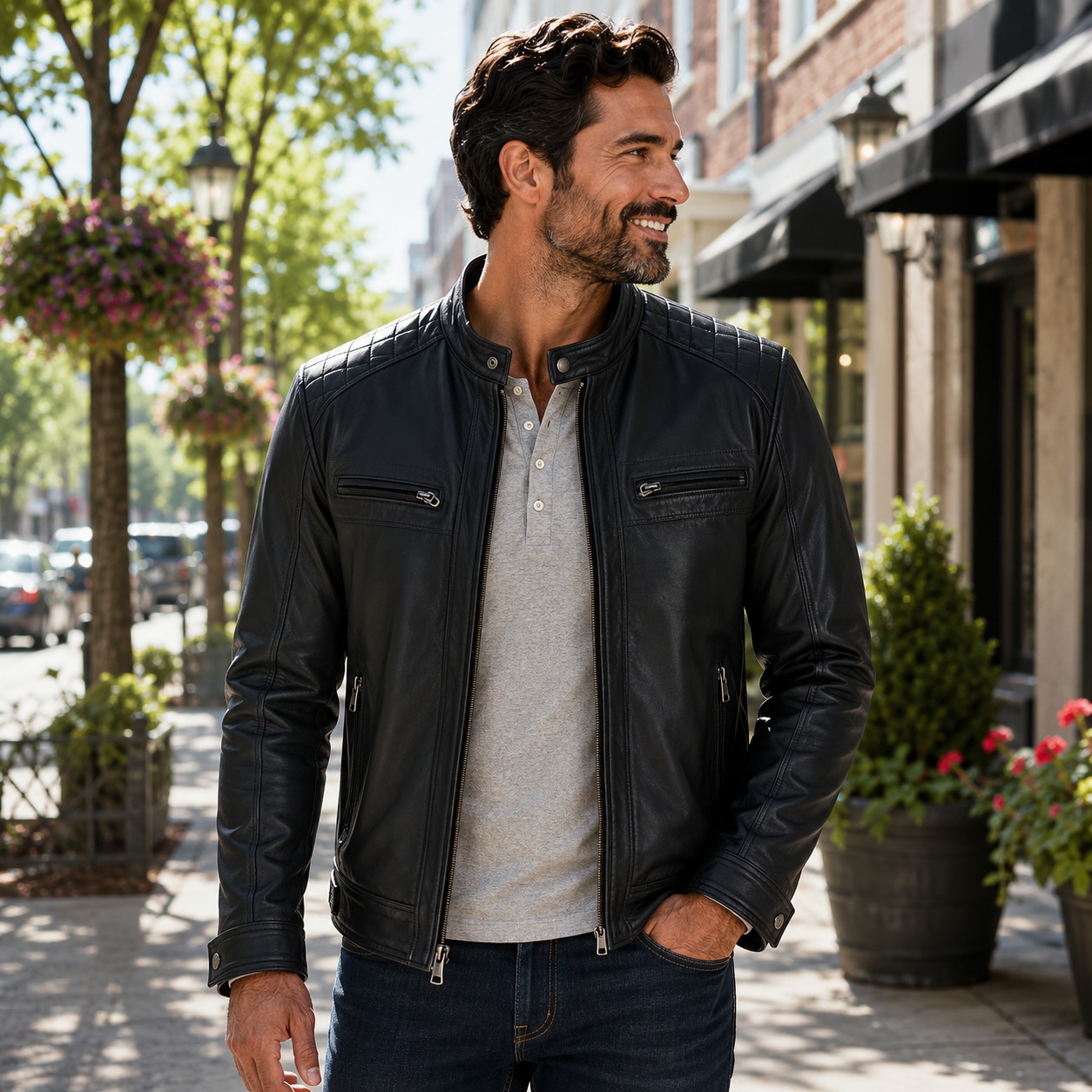Vance Leathers' Men's Classic Cafe Racer Jacket For a Man of Distinction thumbnail