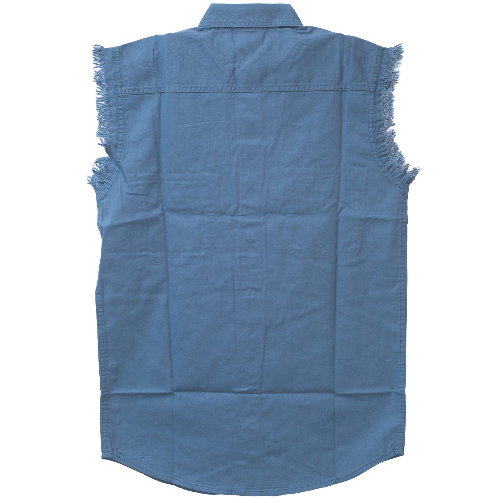 Mens Cutoffs Light Introducing the ultimate Biker Cut-Off Sleeveless Shirt in Blue where thumbnail
