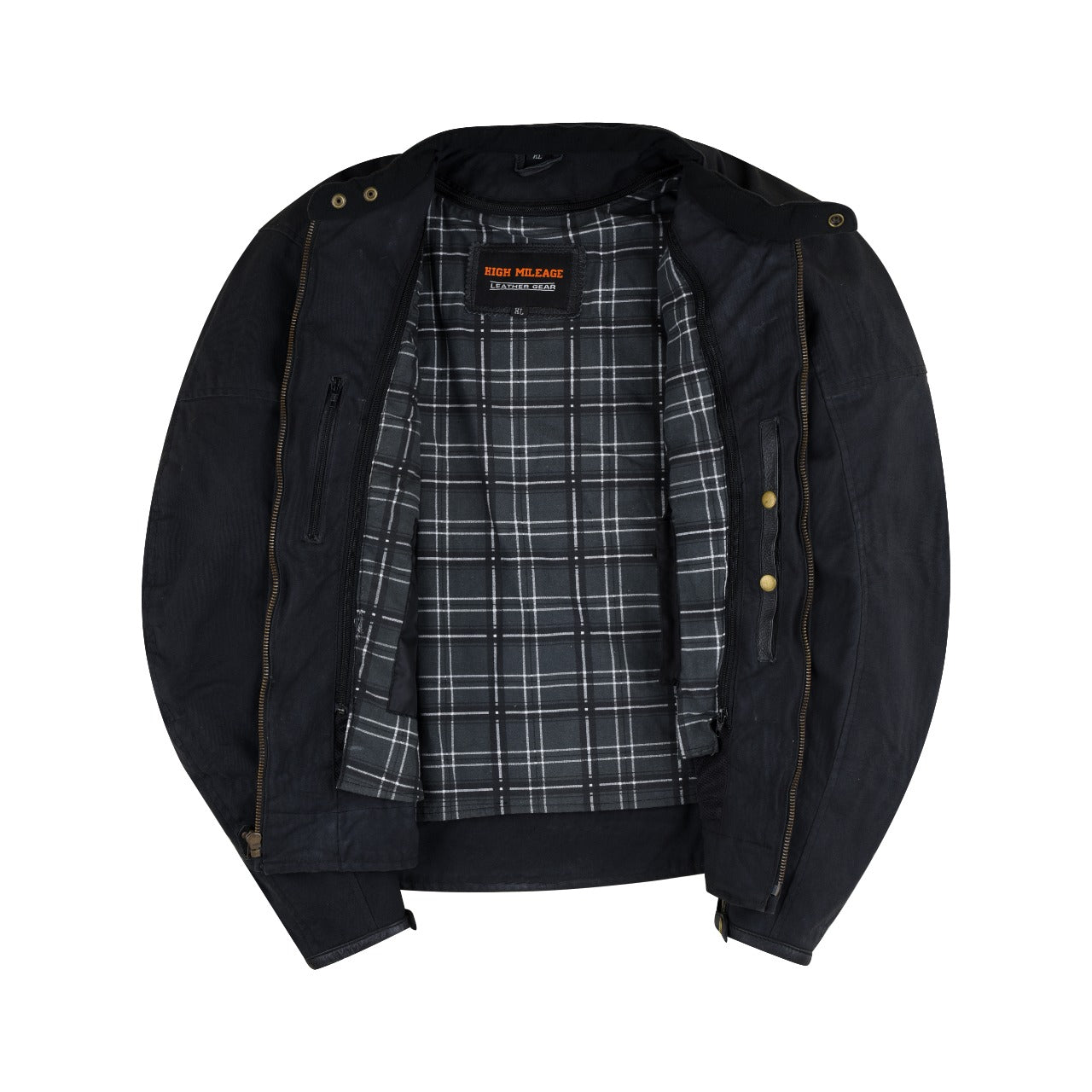 Vance Leather Enigma Men's Black Introducing the Men\'s Wax Cotton Scooter Jacket. This jacket thumbnail
