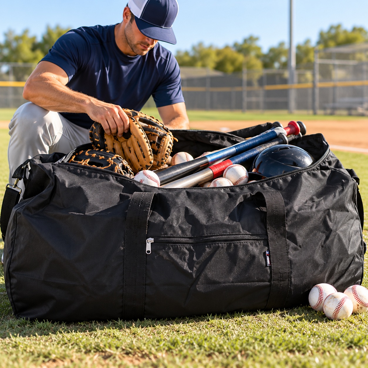 Sports Duffle Bag Team Gear Equipment Football Baseball Large 36" Duffel Holdall thumbnail