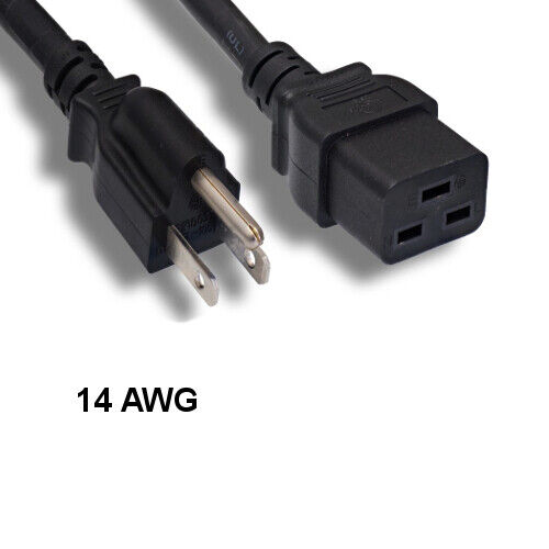 8915-4606-POWER-CORD 6FT HEAVY DUTY EXTENSION CORD IEC 60320 C14 TO C15 15A 250V thumbnail