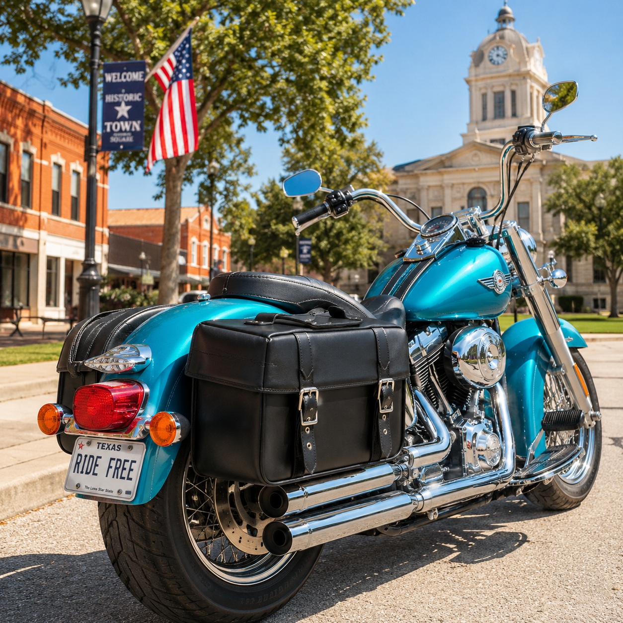 Vance Leather 2 Strap Saddle Zip Off and Throw Over Motorcycle bags Features Chrome plated thumbnail