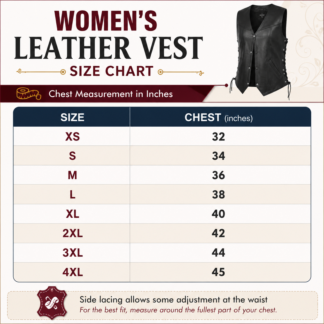Economy Leather Ladies Fitted Side Lace 5 Snap Casual Layering thumbnail