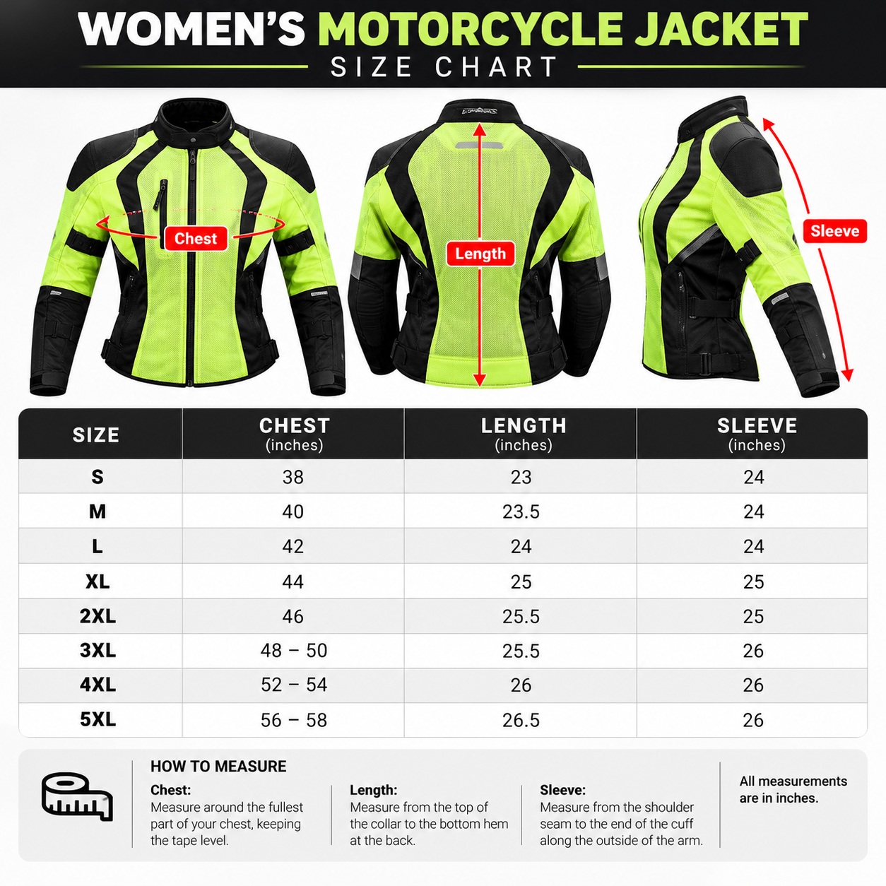 Women's Hi-Viz Motorcycle Jacket Mesh Thermal Liner CE Armor Biker Safety Green thumbnail