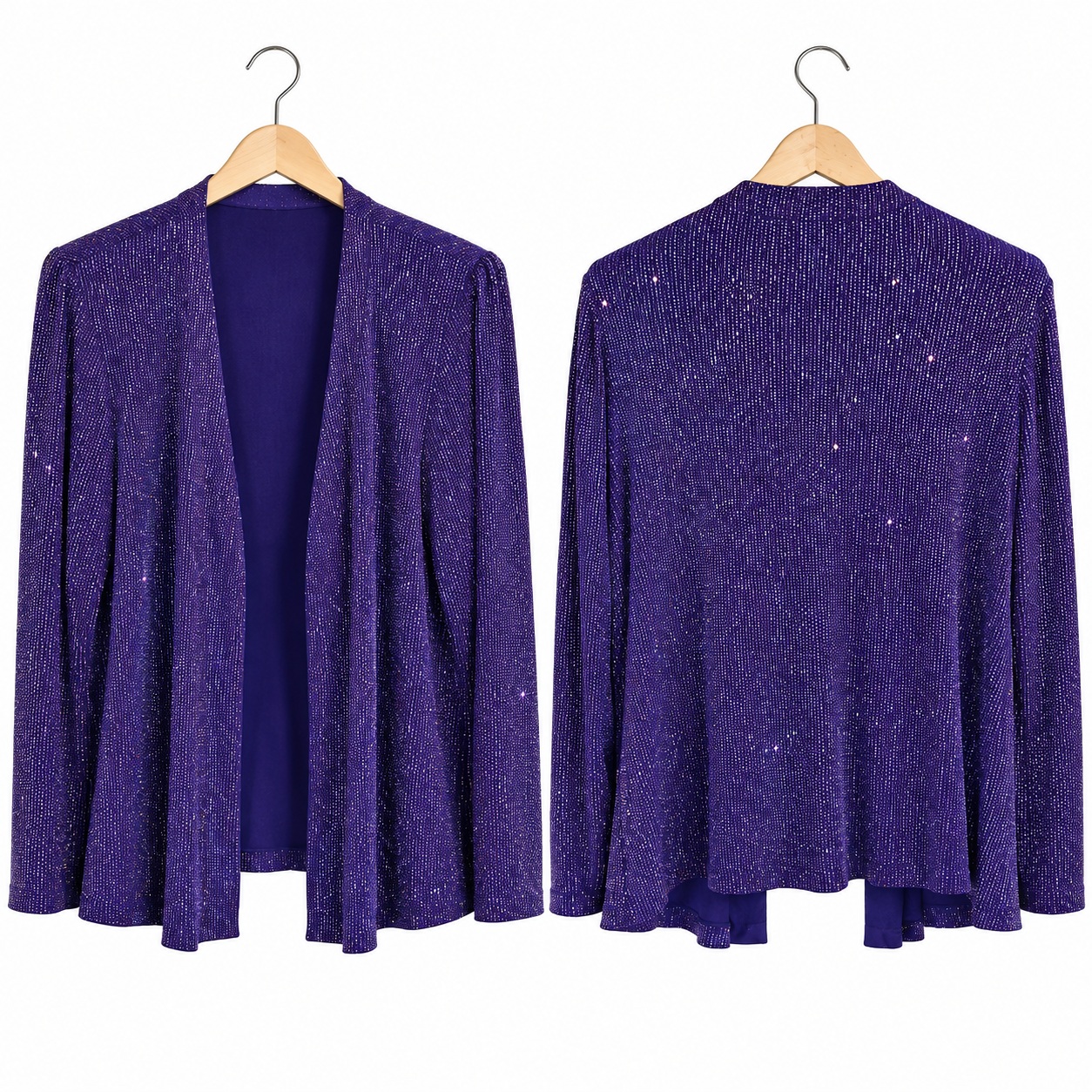 Purple Glitter Evening Jacket Womens Plus Size 16W Formal Party Wedding Topper thumbnail
